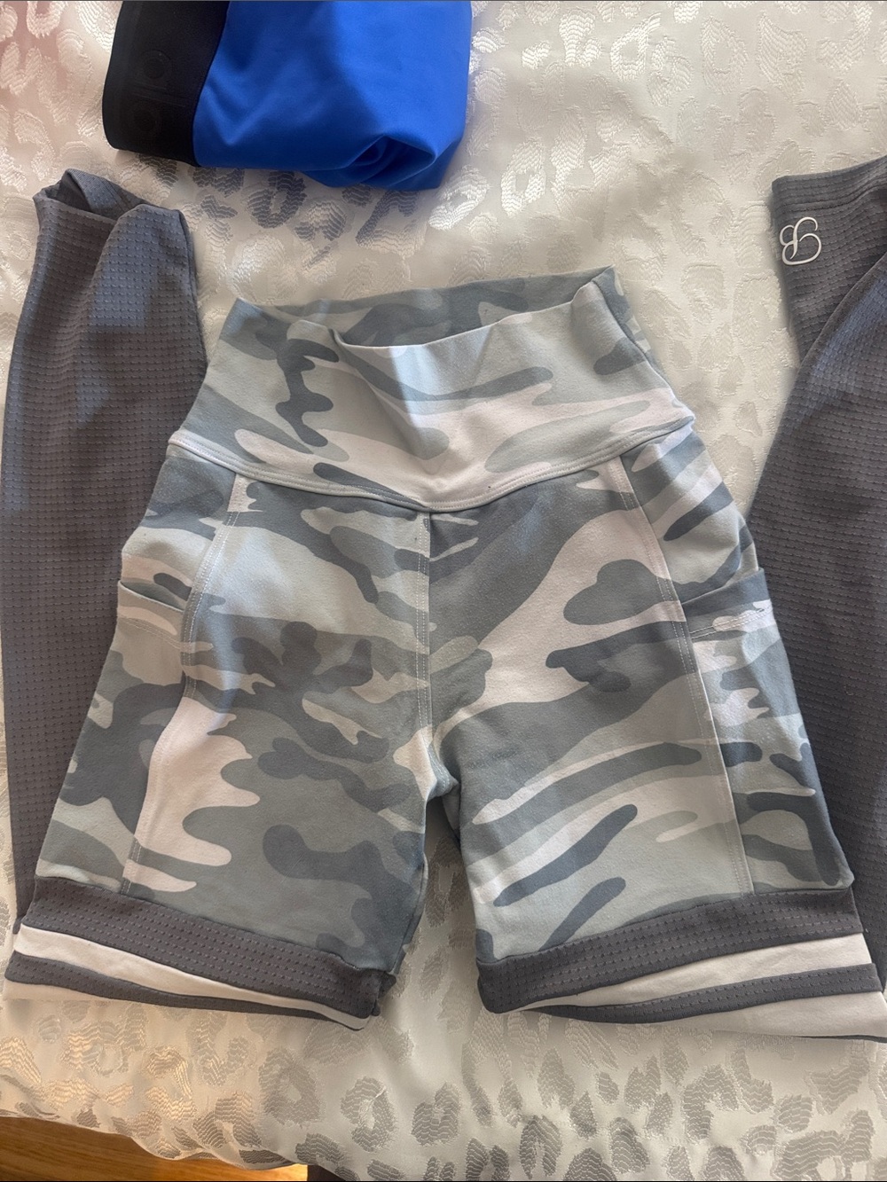 High-Waist Camo Bike pants - Gray Camo